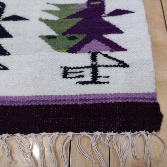 Vtg Set Handmade Peruvian Textile Placemats Wall Hangings Folk Art Girls Birds - Picture 7 of 13